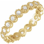 14K Yellow 1/2 CTW Natural Diamond Rose-Cut Eternity Band Size 7