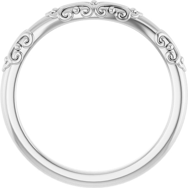 14K White Band for 6.5 mm Round Ring
