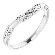 14K X1 White Band for 9x7 mm Oval Ring