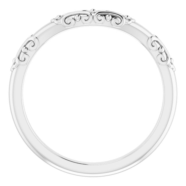 14K X1 White Band for 9x7 mm Oval Ring