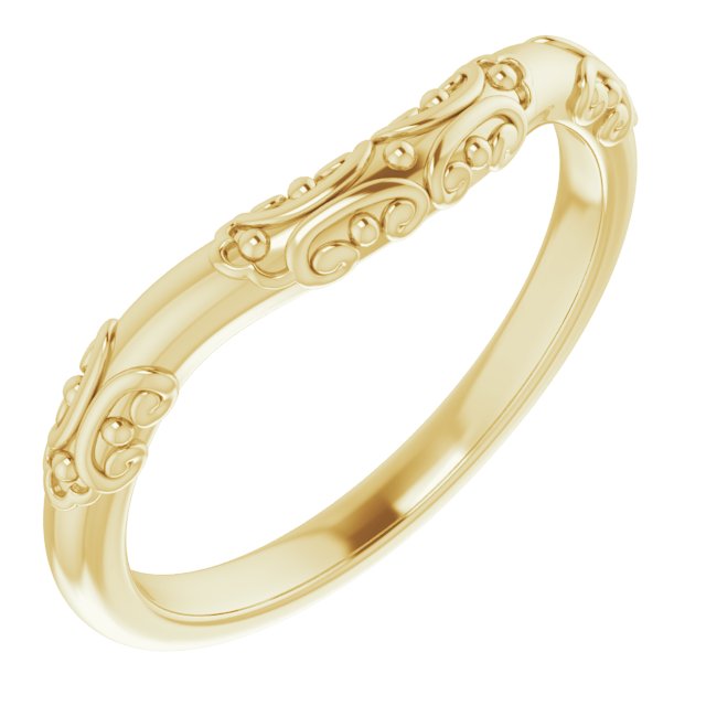 14K Yellow Band for 9x7 mm Emerald Ring