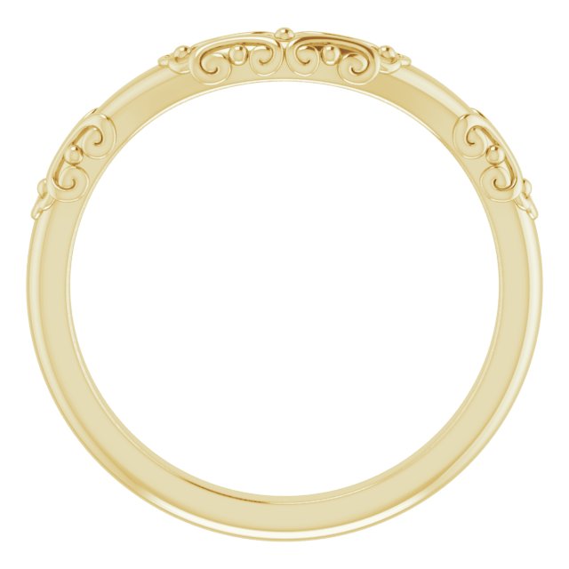 14K Yellow Band for 9x7 mm Emerald Ring