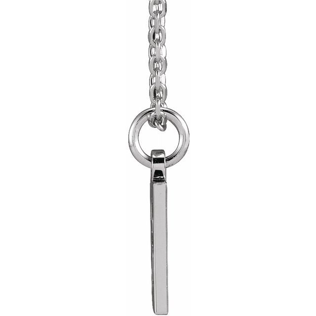 Sterling Silver Pierced Numeral 4 Dog Tag 16-18' Necklace