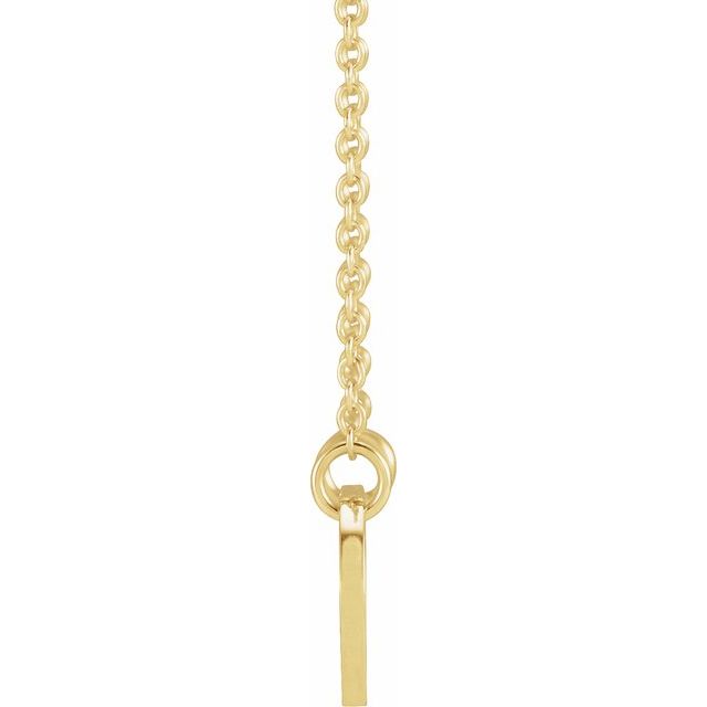 14K Yellow Father, Daughter, Son, & Mother Stick Figure Family 18' Necklace