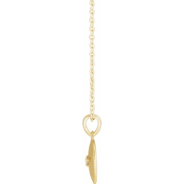 14K Yellow .015 CT Natural Diamond Sand Dollar 16-18' Necklace