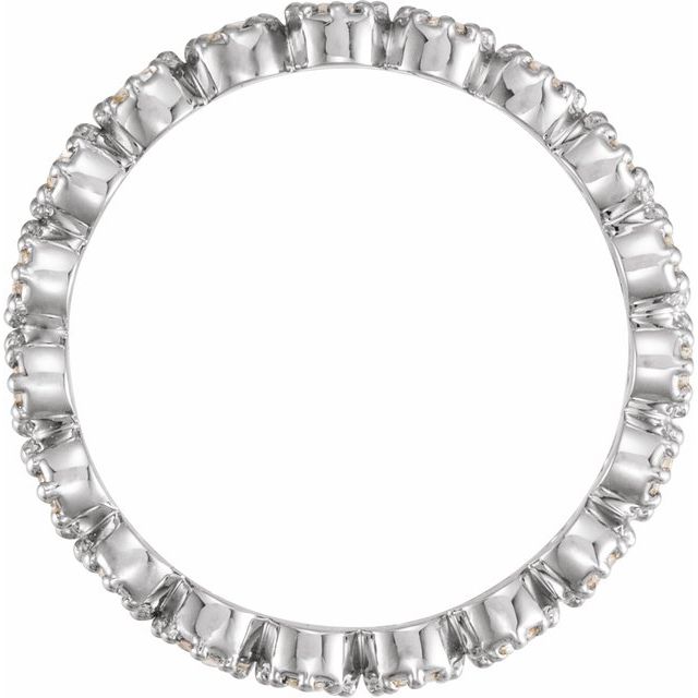 14k White 1/2 Ctw Natural Diamond Rose-cut Eternity Band Size 6