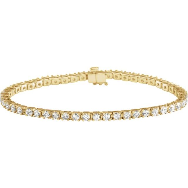 14K Yellow 4 CTW Lab-Grown Diamond Line 7 1/4' Bracelet