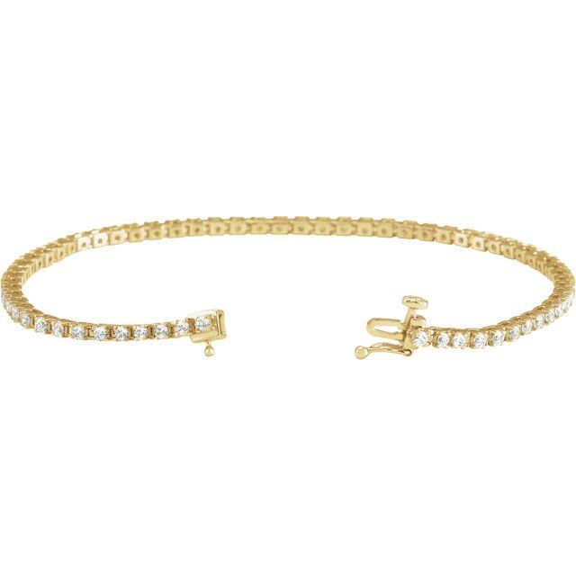 14K Yellow 2 CTW Lab-Grown Diamond Line 7 1/4' Bracelet