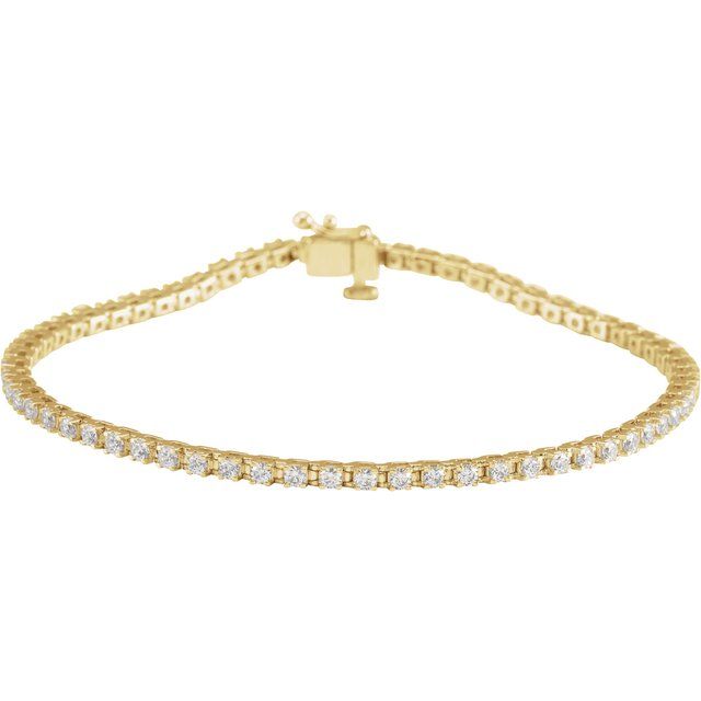 14K Yellow 2 CTW Lab-Grown Diamond Line 7 1/4' Bracelet