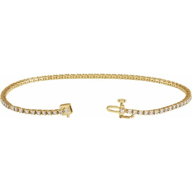 14K Yellow 1 CTW Lab-Grown Diamond Line 7 1/4' Bracelet