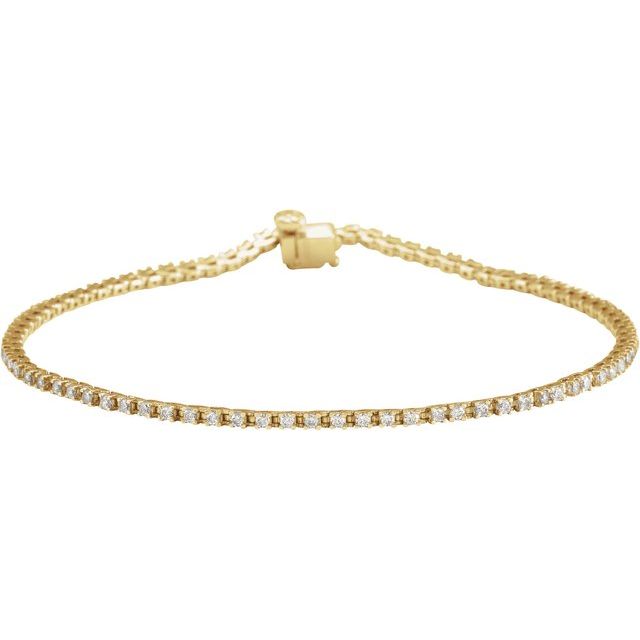 14K Yellow 1 CTW Lab-Grown Diamond Line 7 1/4' Bracelet
