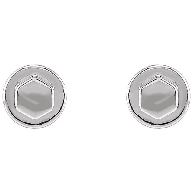 14K White Bolt Earrings