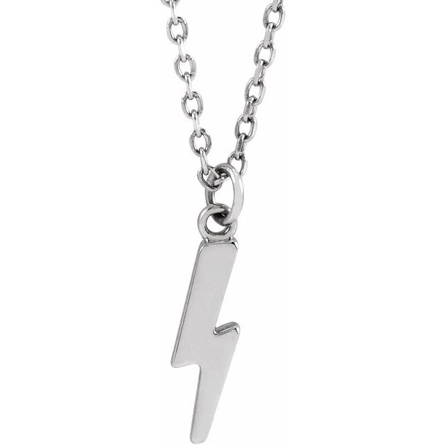 Sterling Silver Lightning Bolt 16-18' Necklace