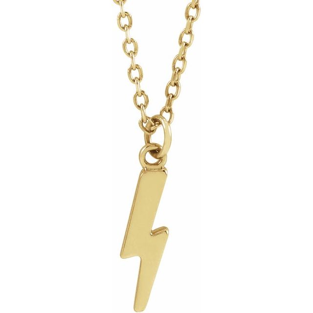 14K Yellow Lightning Bolt 16-18' Necklace