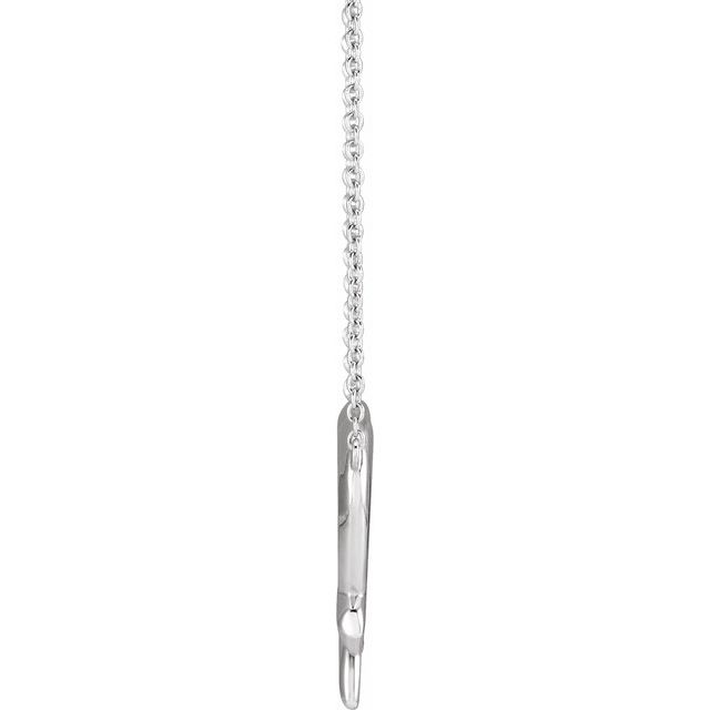 Sterling Silver Cross & Open Heart 18' Necklace