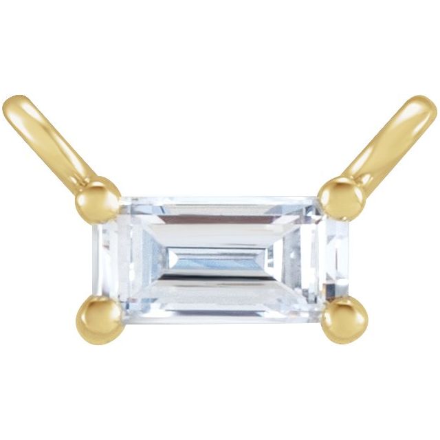 14K Yellow 1/8 CT Natural Diamond Solitaire Necklace Center