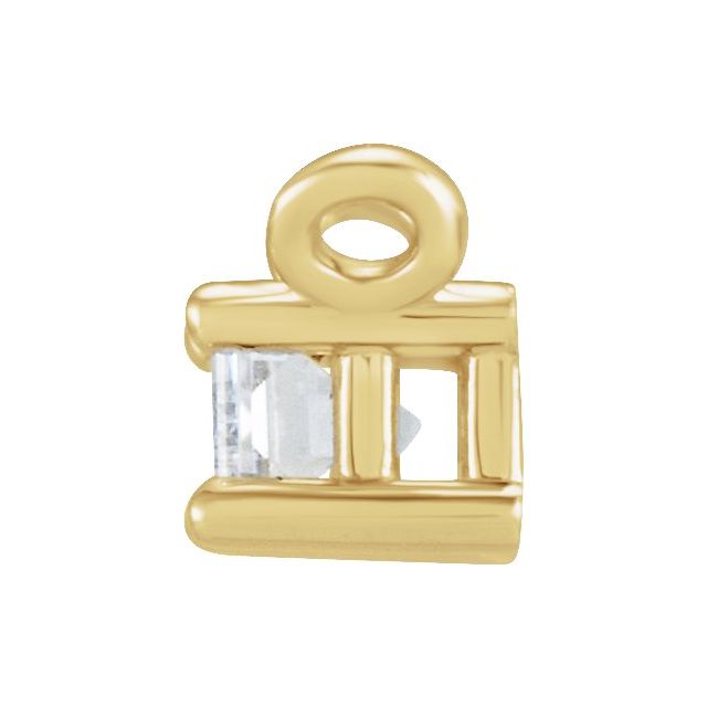 14K Yellow 1/8 CT Natural Diamond Solitaire Necklace Center