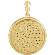 14K Yellow 21.37x15 mm Beaded Disc Pendant