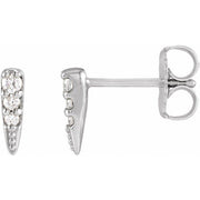 14K White .07 CTW Natural Diamond Spike Earrings