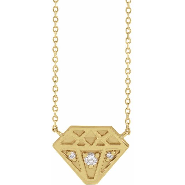 14K Yellow .07 CTW Natural Diamond 18' Necklace