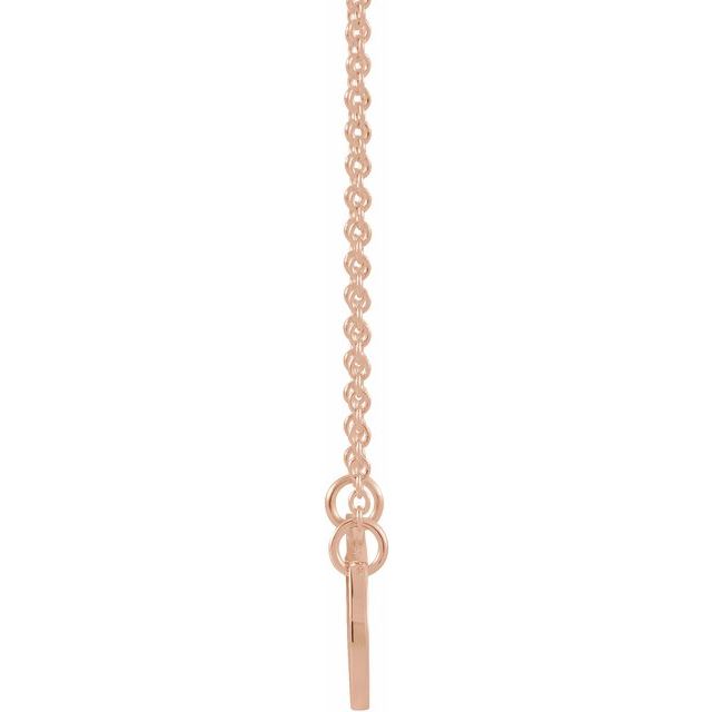 14K Rose Mother & Daughter Stick Figure Family 18' Necklace