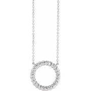Sterling Silver 14.2 mm Rope Circle 18' Necklace