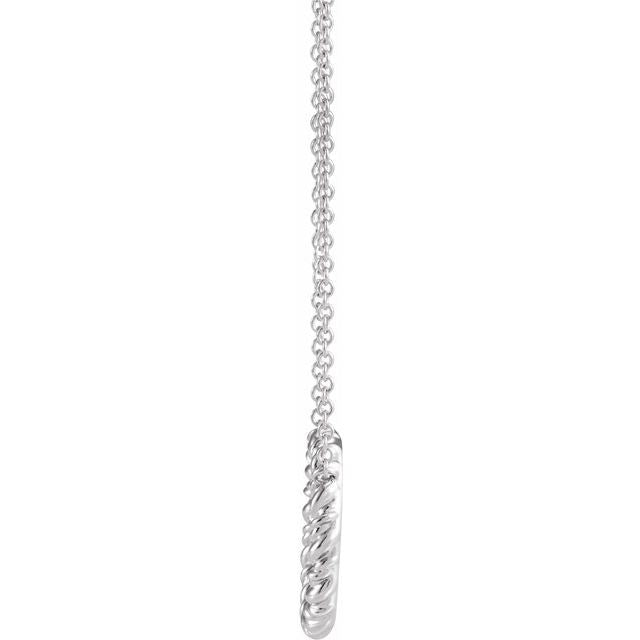 Sterling Silver 14.2 mm Rope Circle 18' Necklace