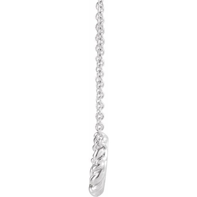 Sterling Silver 9.4 mm Rope Circle 18' Necklace