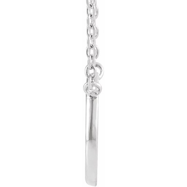14K White Circle 18' Necklace