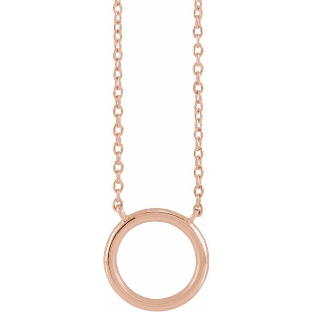 14K Rose Circle 18' Necklace
