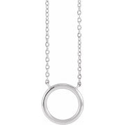 14K White Circle 18' Necklace