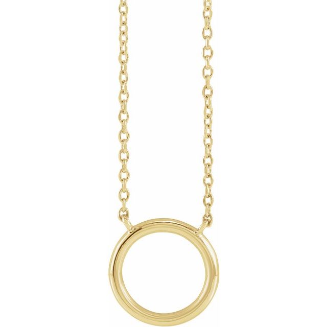 14K Yellow Circle 18' Necklace