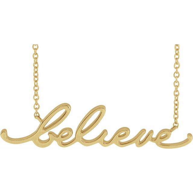 14K Yellow Believe 18' Necklace