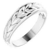 14K White Braided Ring