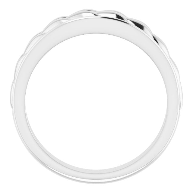 14K White Braided Ring