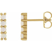 14K Yellow Natural Ethiopian Opal Bar Earrings