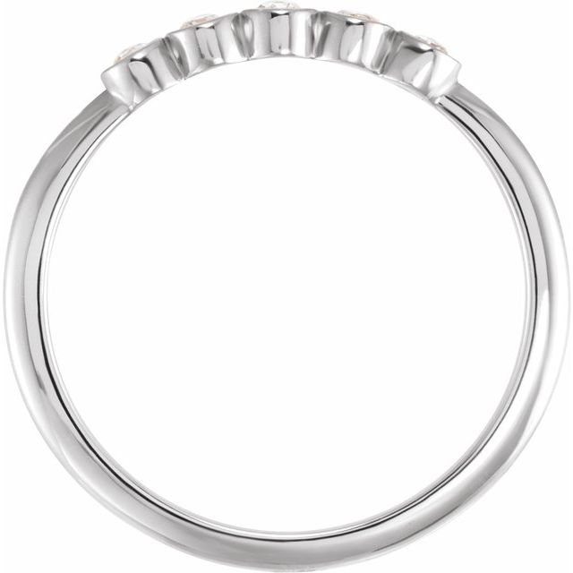 14K White 1/8 CTW Rose-Cut Natural Diamond Stackable Ring