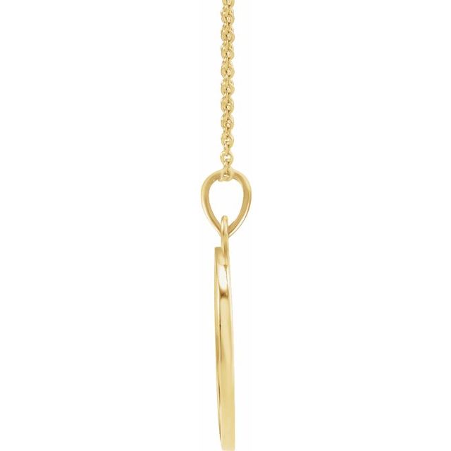 14K Yellow Hope Engraved Disc 16-18' Necklace