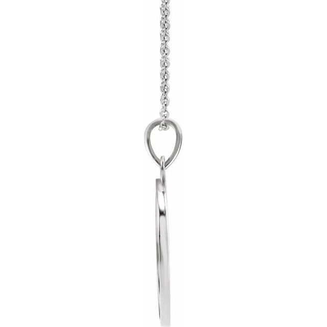 Sterling Silver Love Engraved Disc 16-18' Necklace