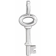 14K White 20x6.5 mm Key Pendant