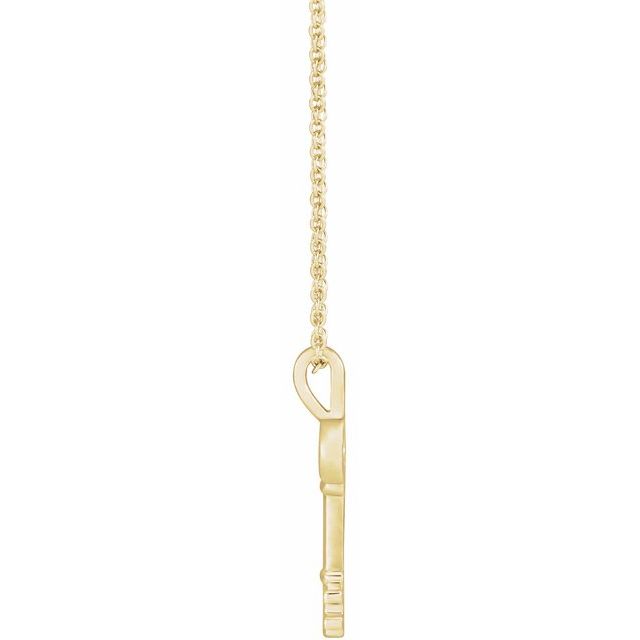 14K Yellow 20x6.5 mm Key 16-18' Necklace