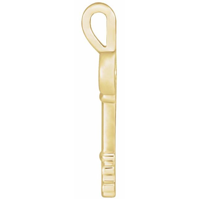 14K Yellow 20x6.5 mm Key Pendant