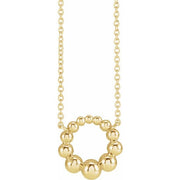 14K Yellow 12 mm Beaded Circle 18' Necklace