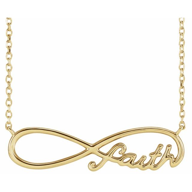 14K Yellow Faith Infinity 18' Necklace