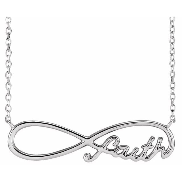 Sterling Silver Faith Infinity 18' Necklace