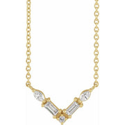 14K Yellow 1/6 CTW Natural Diamond V 18' Necklace