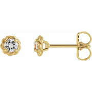 14K Yellow 1/5 CTW Natural Diamond Claw-Prong Rope Earrings