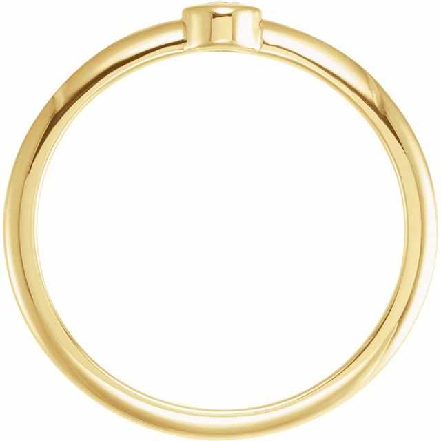 14K Yellow 1/5 CT Rose-Cut Natural Diamond Stackable Ring