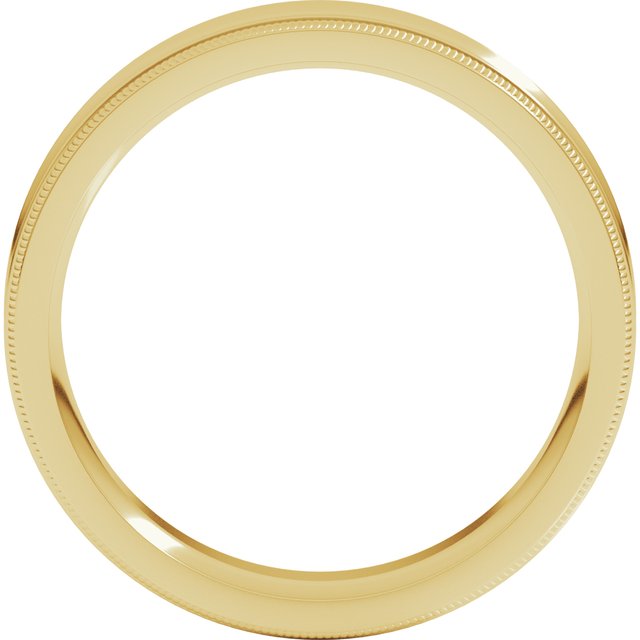 14K Yellow 5 mm Milgrain Concave Comfort-Fit Band Size 4