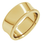 14K Yellow 8 mm Milgrain Concave Comfort-Fit Band Size 6